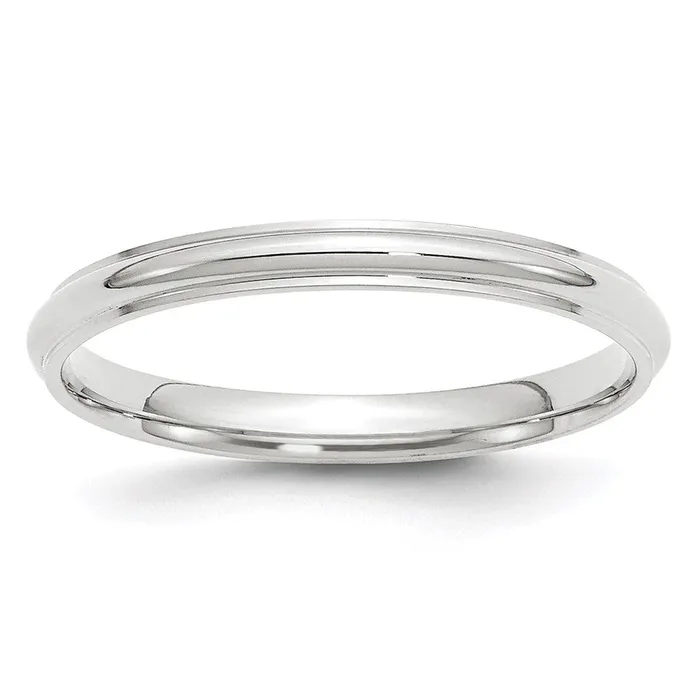 Goldia Rings Solid 10K White Gold 25mm Half Round with Edge MensWomens Wedding Band Ring Size 65 Goldia Rings Solid 10K White Gold 25mm Half Round with Edge MensWomens Wedding Band Ring Size 65