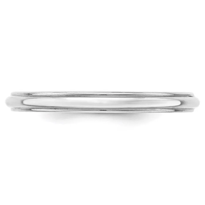 Goldia Rings Solid 10K White Gold 25mm Half Round with Edge MensWomens Wedding Band Ring Size 65 Goldia Rings Solid 10K White Gold 25mm Half Round with Edge MensWomens Wedding Band Ring Size 65