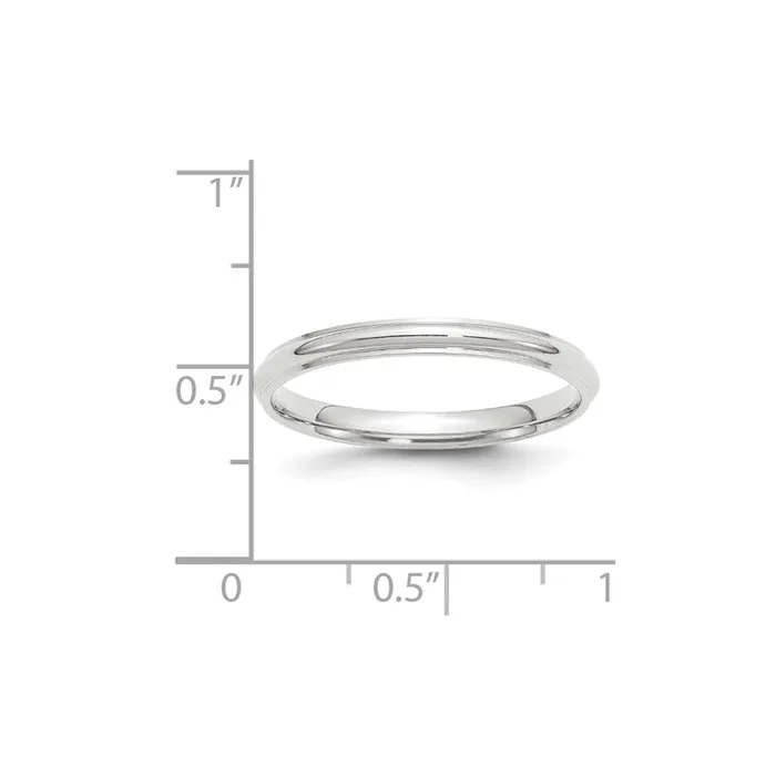 Goldia Rings Solid 10K White Gold 25mm Half Round with Edge MensWomens Wedding Band Ring Size 65 Goldia Rings Solid 10K White Gold 25mm Half Round with Edge MensWomens Wedding Band Ring Size 65