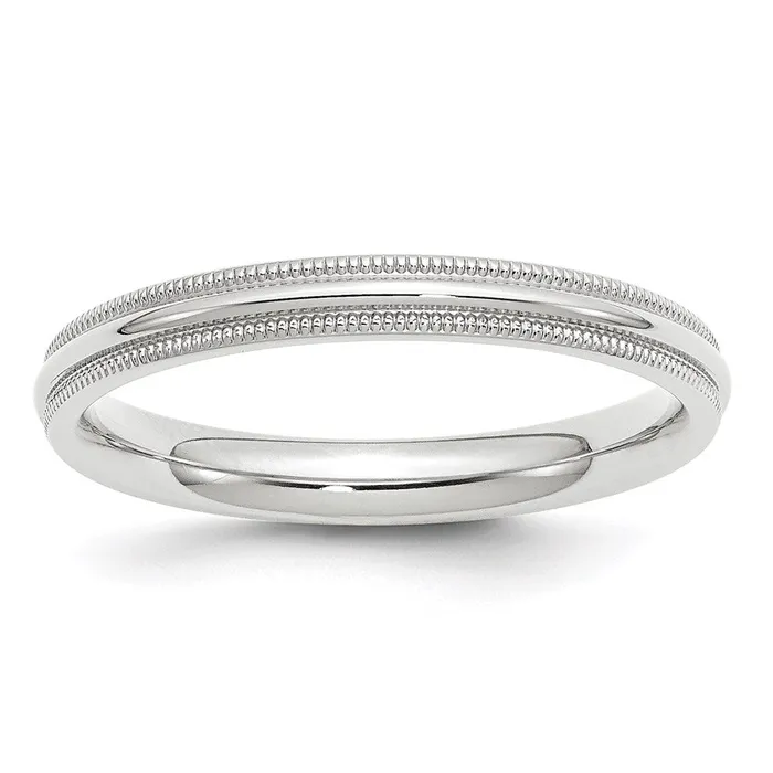 Goldia Rings Solid 10K White Gold 3mm Milgrain Comfort Fit MensWomens Wedding Band Ring Size 135 Goldia Rings Solid 10K White Gold 3mm Milgrain Comfort Fit MensWomens Wedding Band Ring Size 135