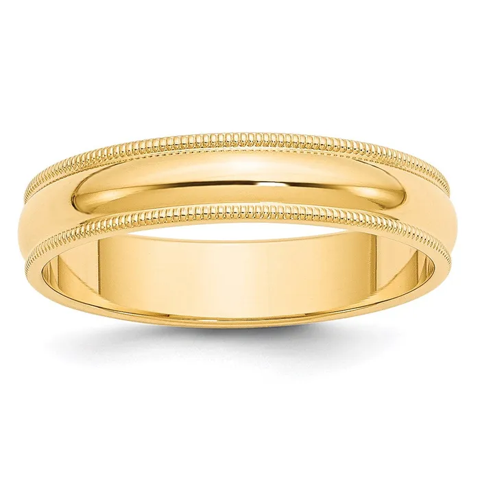 Goldia Rings Solid 10K Yellow Gold 5mm Milgrain Half Round MensWomens Wedding Band Ring Size 135 Goldia Rings Solid 10K Yellow Gold 5mm Milgrain Half Round MensWomens Wedding Band Ring Size 135