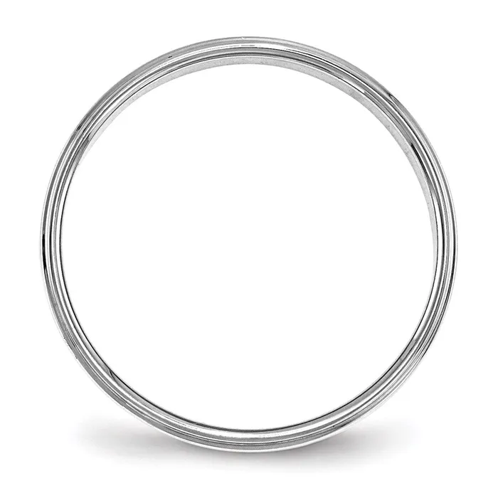 Goldia Rings Solid 14K White Gold 4mm Flat with Step Edge MensWomens Wedding Band Ring Size 7 Goldia Rings Solid 14K White Gold 4mm Flat with Step Edge MensWomens Wedding Band Ring Size 7