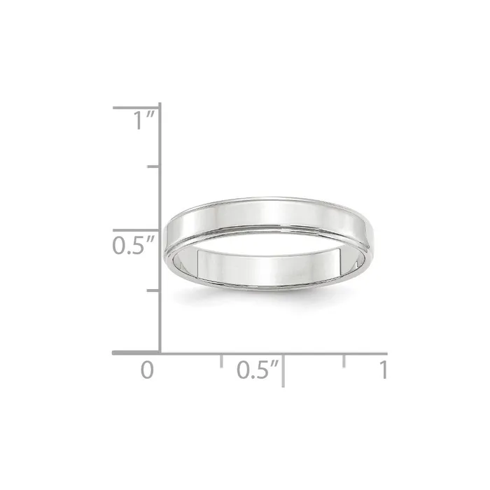 Goldia Rings Solid 14K White Gold 4mm Flat with Step Edge MensWomens Wedding Band Ring Size 7 Goldia Rings Solid 14K White Gold 4mm Flat with Step Edge MensWomens Wedding Band Ring Size 7