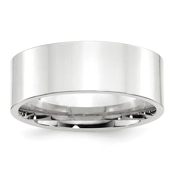Goldia Rings Solid 14K White Gold 8mm Standard Flat Comfort Fit MensWomens Wedding Band Ring Size 95 Goldia Rings Solid 14K White Gold 8mm Standard Flat Comfort Fit MensWomens Wedding Band Ring Size 95