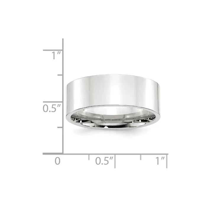 Goldia Rings Solid 14K White Gold 8mm Standard Flat Comfort Fit MensWomens Wedding Band Ring Size 95 Goldia Rings Solid 14K White Gold 8mm Standard Flat Comfort Fit MensWomens Wedding Band Ring Size 95