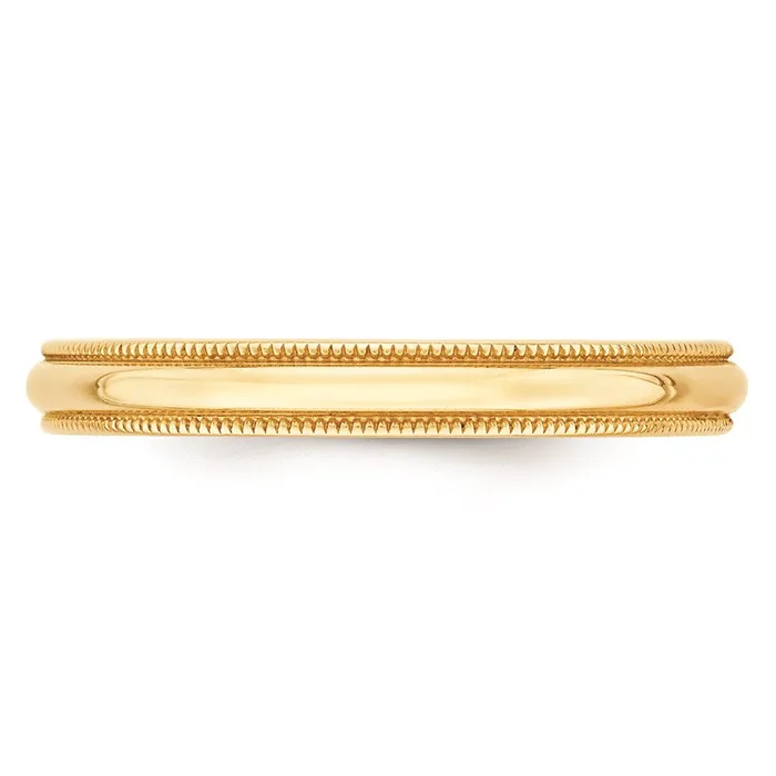 Goldia Rings Solid 14K Yellow Gold 3mm Light Weight Milgrain Half Round MensWomens Wedding Band Ring Size 13 Goldia Rings Solid 14K Yellow Gold 3mm Light Weight Milgrain Half Round MensWomens Wedding Band Ring Size 13