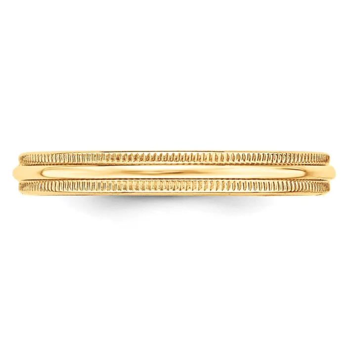 Goldia Rings Solid 14K Yellow Gold 3mm Light Weight Milgrain Half Round MensWomens Wedding Band Ring Size 13 Goldia Rings Solid 14K Yellow Gold 3mm Light Weight Milgrain Half Round MensWomens Wedding Band Ring Size 13