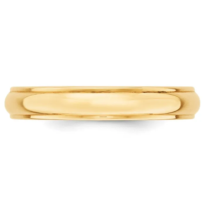 Goldia Rings Solid 14K Yellow Gold 4mm Half Round with Edge MensWomens Wedding Band Ring Size 13 Goldia Rings Solid 14K Yellow Gold 4mm Half Round with Edge MensWomens Wedding Band Ring Size 13