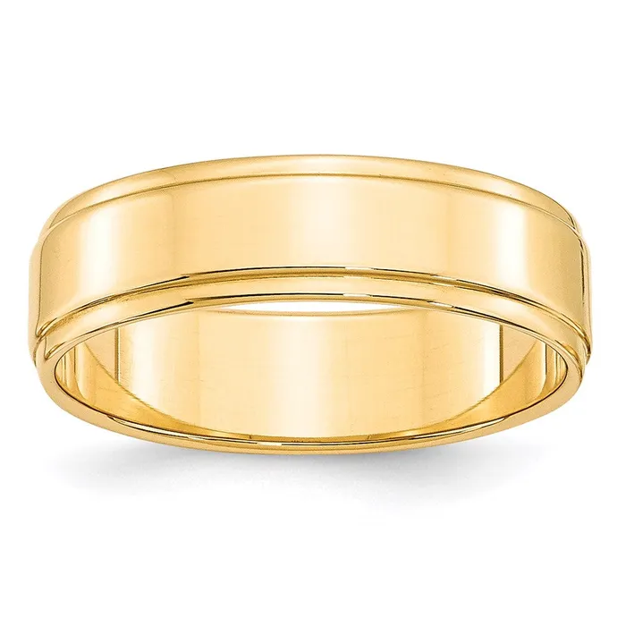 Goldia Rings Solid 14K Yellow Gold 6mm Flat with Step Edge MensWomens Wedding Band Ring Size 11 Goldia Rings Solid 14K Yellow Gold 6mm Flat with Step Edge MensWomens Wedding Band Ring Size 11