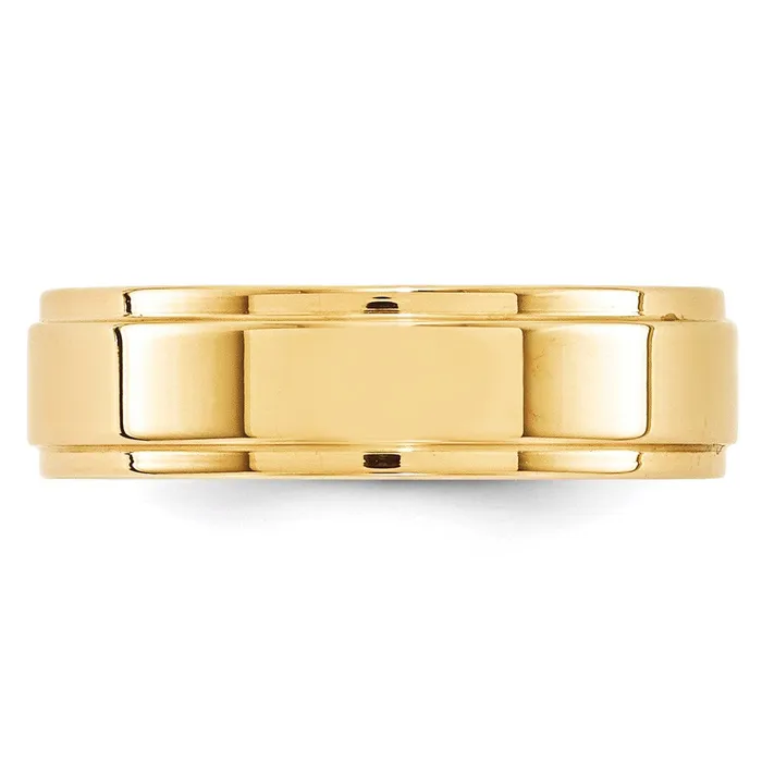 Goldia Rings Solid 14K Yellow Gold 6mm Flat with Step Edge MensWomens Wedding Band Ring Size 11 Goldia Rings Solid 14K Yellow Gold 6mm Flat with Step Edge MensWomens Wedding Band Ring Size 11