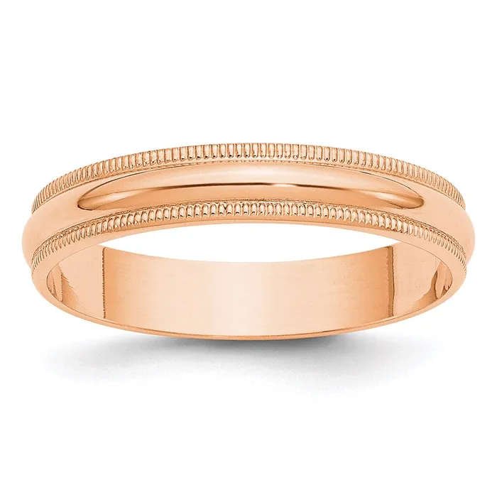 Goldia Rings Solid 14K Yellow Gold Rose Gold 4mm Light Weight Milgrain Half Round MensWomens Wedding Band Ring Size 6 Goldia Rings Solid 14K Yellow Gold Rose Gold 4mm Light Weight Milgrain Half Round MensWomens Wedding Band Ring Size 6