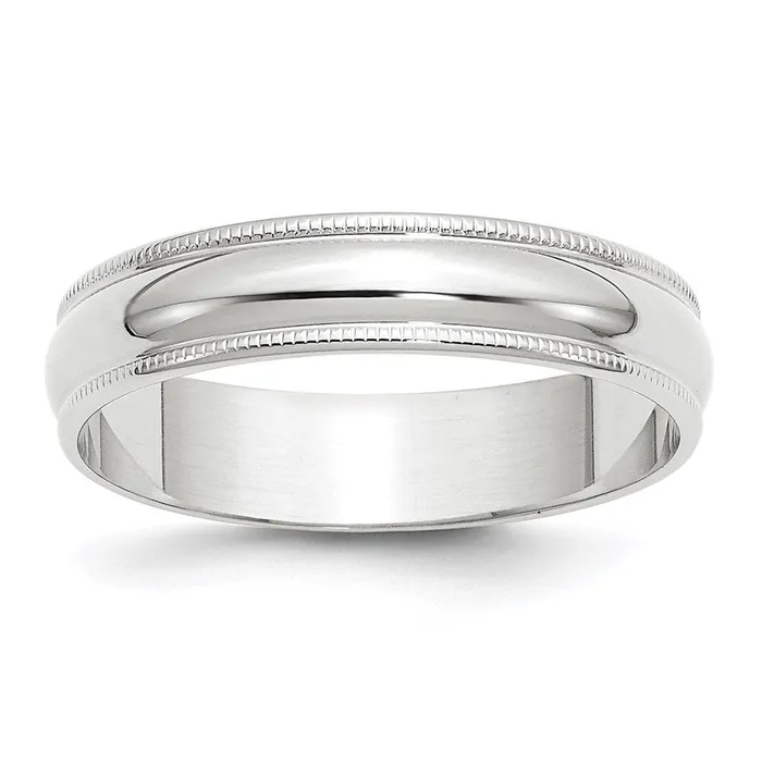 Goldia Rings Solid 18K White Gold 5mm Light Weight Milgrain Half Round MensWomens Wedding Band Ring Size 105 Goldia Rings Solid 18K White Gold 5mm Light Weight Milgrain Half Round MensWomens Wedding Band Ring Size 105