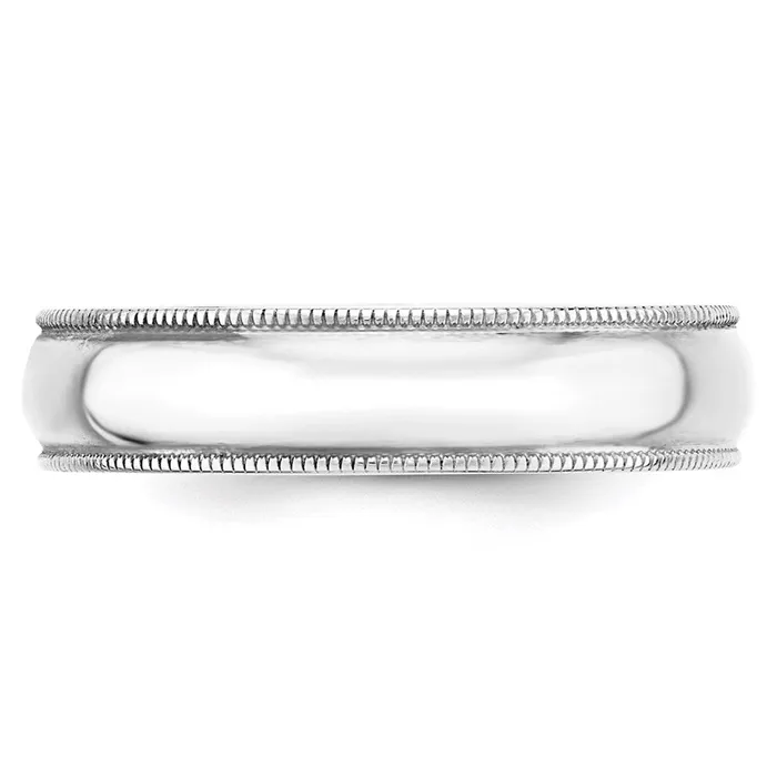 Goldia Rings Solid 18K White Gold 5mm Light Weight Milgrain Half Round MensWomens Wedding Band Ring Size 105 Goldia Rings Solid 18K White Gold 5mm Light Weight Milgrain Half Round MensWomens Wedding Band Ring Size 105