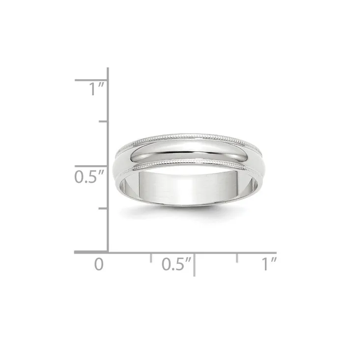 Goldia Rings Solid 18K White Gold 5mm Light Weight Milgrain Half Round MensWomens Wedding Band Ring Size 105 Goldia Rings Solid 18K White Gold 5mm Light Weight Milgrain Half Round MensWomens Wedding Band Ring Size 105