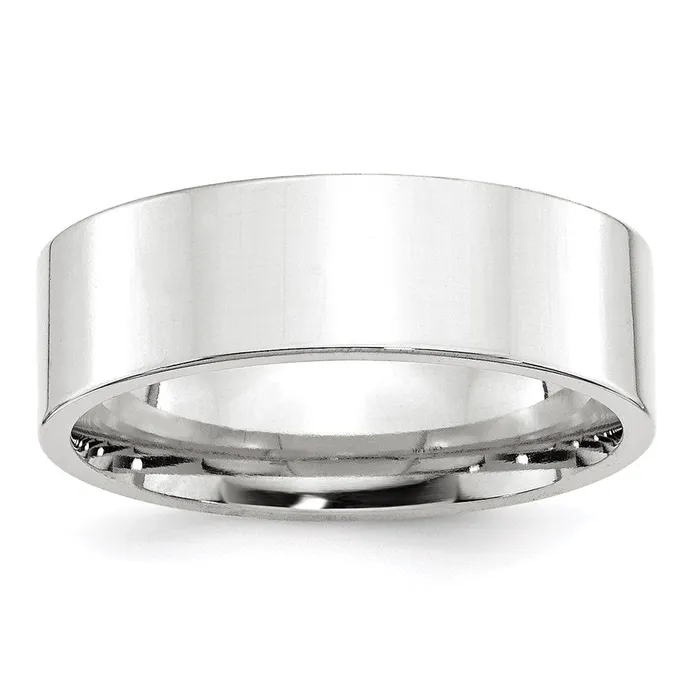 Goldia Rings Solid 18K White Gold 7mm Standard Flat Comfort Fit MensWomens Wedding Band Ring Size 125 Goldia Rings Solid 18K White Gold 7mm Standard Flat Comfort Fit MensWomens Wedding Band Ring Size 125