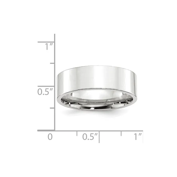 Goldia Rings Solid 18K White Gold 7mm Standard Flat Comfort Fit MensWomens Wedding Band Ring Size 125 Goldia Rings Solid 18K White Gold 7mm Standard Flat Comfort Fit MensWomens Wedding Band Ring Size 125