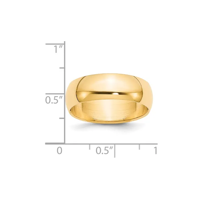 Goldia Rings Solid 18K Yellow Gold 7mm Half Round MensWomens Wedding Band Ring Size 14 Goldia Rings Solid 18K Yellow Gold 7mm Half Round MensWomens Wedding Band Ring Size 14