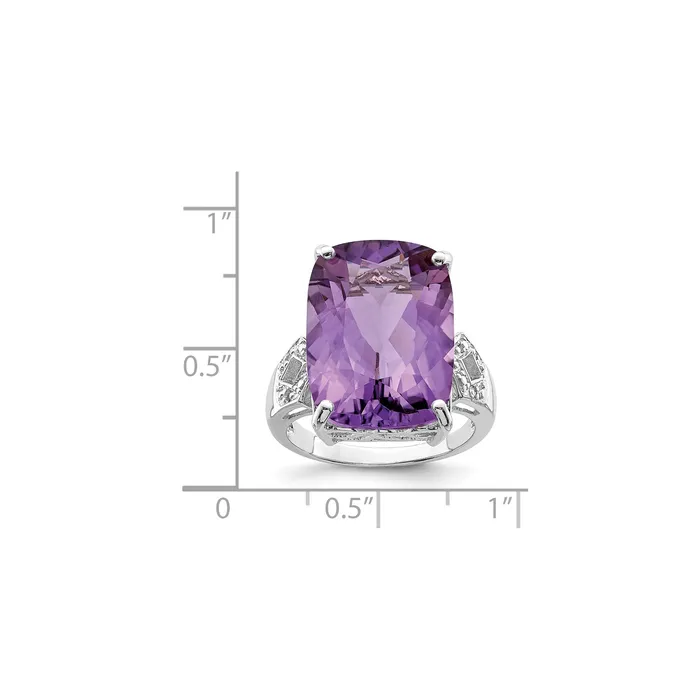 Goldia Rings Sterling Silver 14K White Gold Plated Amethyst u0026 Diamond Gemstone Birthstone Ring Fine Jewelry Gift for Her Goldia Rings Sterling Silver 14K White Gold Plated Amethyst u0026 Diamond Gemstone Birthstone Ring Fine Jewelry Gift for Her