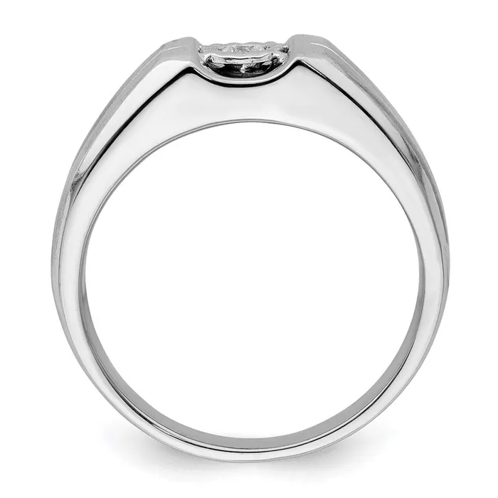 Goldia Rings Sterling Silver Rhodium Plated Diamond Mens Ring