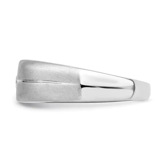 Goldia Rings Sterling Silver Rhodium Plated Diamond Mens Ring