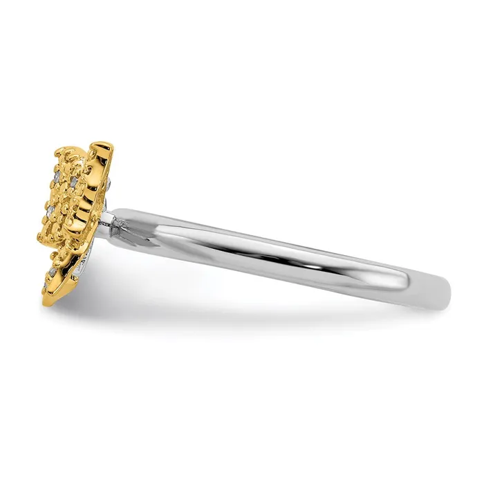 Goldia Rings Sterling Silver u0026 Gold Plated Stackable Expression Dia Butterfly Ring