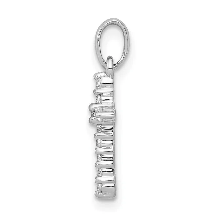 Goldia Solid 14k White Gold Polished Simulated CZ Cross Pendant Necklaces Goldia Solid 14k White Gold Polished Simulated CZ Cross Pendant Necklaces