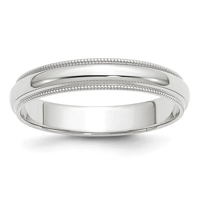Goldia Solid 18K White Gold 4mm Milgrain Half Round MensWomens Wedding Band Ring Size 13 Rings Goldia Solid 18K White Gold 4mm Milgrain Half Round MensWomens Wedding Band Ring Size 13 Rings