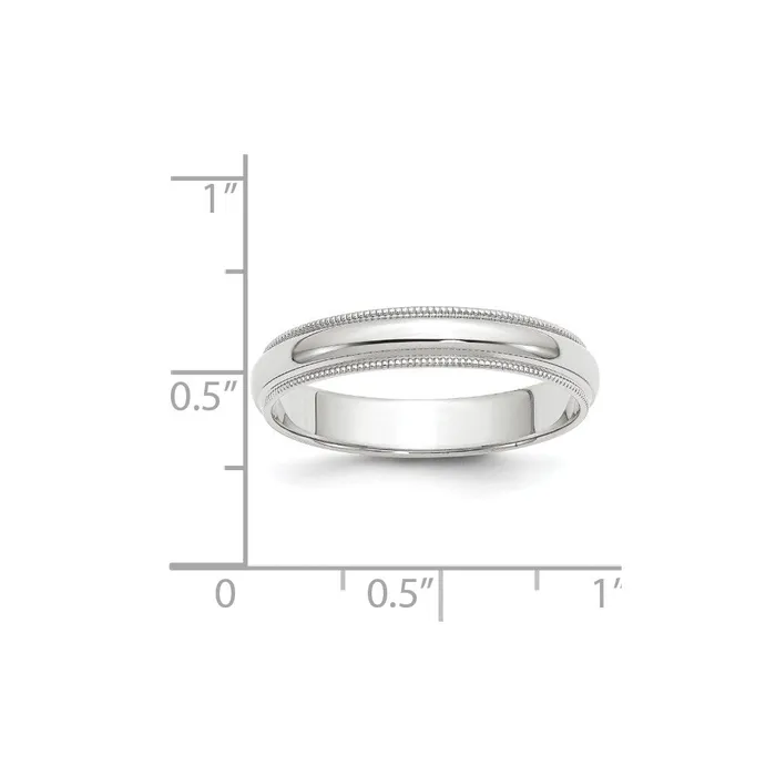 Goldia Solid 18K White Gold 4mm Milgrain Half Round MensWomens Wedding Band Ring Size 13 Rings Goldia Solid 18K White Gold 4mm Milgrain Half Round MensWomens Wedding Band Ring Size 13 Rings