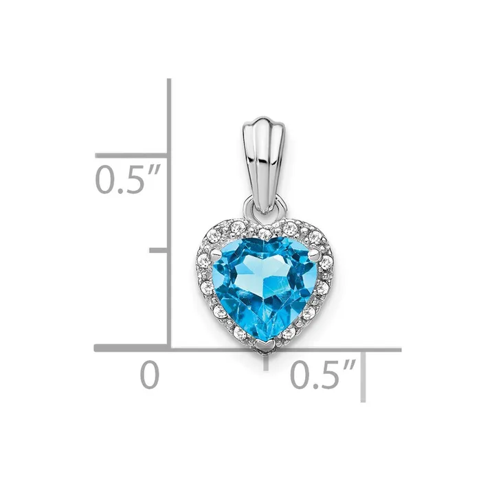 Goldia Sterling Silver Blue Topaz and Real Diamond Pendant Necklaces
