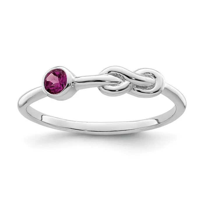 Goldia Sterling Silver RHplated Polished Circle Rhodolite Garnet Infinity Ring Rings Goldia Sterling Silver RHplated Polished Circle Rhodolite Garnet Infinity Ring Rings