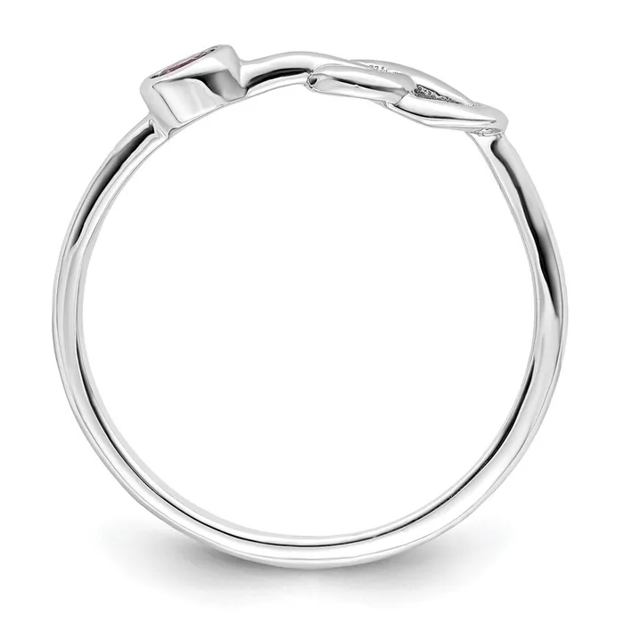 Goldia Sterling Silver RHplated Polished Circle Rhodolite Garnet Infinity Ring Rings
