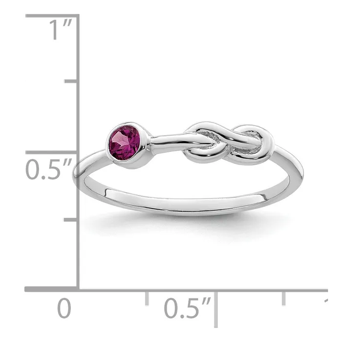 Goldia Sterling Silver RHplated Polished Circle Rhodolite Garnet Infinity Ring Rings