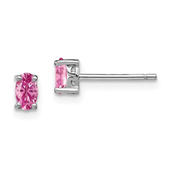 Goldia Sterling Silver Rhodiumplated 5x3mm Oval Created Pink Sapphire Post Earrin Rings Goldia Sterling Silver Rhodiumplated 5x3mm Oval Created Pink Sapphire Post Earrin Rings