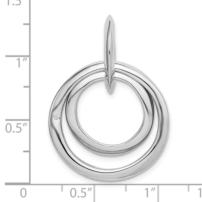 Goldia Sterling Silver Rhodiumplated Diamond accent Multi Circular Pendant Necklaces