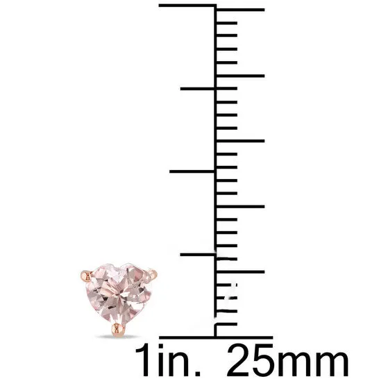 JMS always Earrings Original AMOUR Heartcut Morganite Solitaire Stud Earrings In 10K Rose Gold JMS always Earrings Original AMOUR Heartcut Morganite Solitaire Stud Earrings In 10K Rose Gold