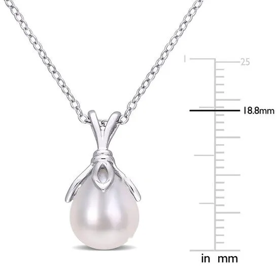 JMS always Necklaces Original AMOUR 859mm Freshwater Cultured Pearl Drop Pendant with Chain In Sterling Silver JMS always Necklaces Original AMOUR 859mm Freshwater Cultured Pearl Drop Pendant with Chain In Sterling Silver
