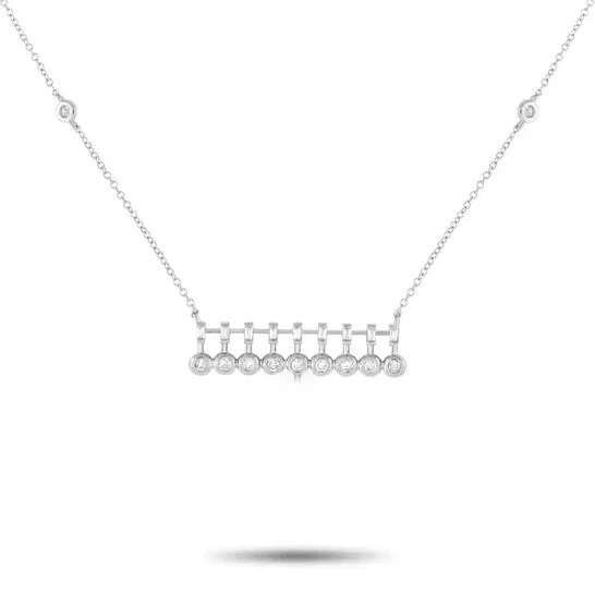 JMS always Necklaces Original LB Exclusive 14K White Gold 025ct Diamond Bar Necklace PN15367 W JMS always Necklaces Original LB Exclusive 14K White Gold 025ct Diamond Bar Necklace PN15367 W