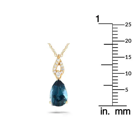 JMS always Necklaces Original LB Exclusive 14K Yellow Gold 006ct Diamond and Blue Topaz Necklace PD4 16184YBT JMS always Necklaces Original LB Exclusive 14K Yellow Gold 006ct Diamond and Blue Topaz Necklace PD4 16184YBT