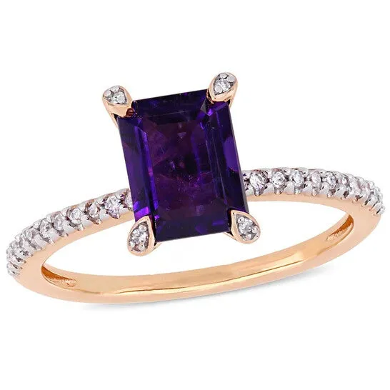 JMS always Original Amour 110 CT Diamond TW And 1 12 CT TGW AmethystAfrica Fashion Ring 10k Pink Gold JMS005335 Rings JMS always Original Amour 110 CT Diamond TW And 1 12 CT TGW AmethystAfrica Fashion Ring 10k Pink Gold JMS005335 Rings