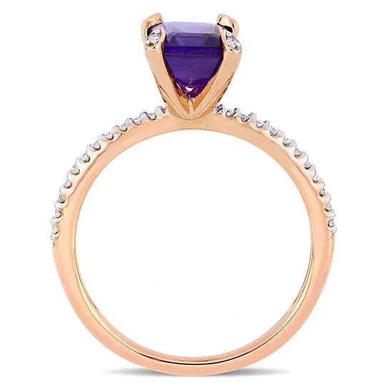 JMS always Original Amour 110 CT Diamond TW And 1 12 CT TGW AmethystAfrica Fashion Ring 10k Pink Gold JMS005335 Rings JMS always Original Amour 110 CT Diamond TW And 1 12 CT TGW AmethystAfrica Fashion Ring 10k Pink Gold JMS005335 Rings