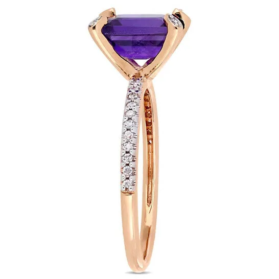 JMS always Original Amour 110 CT Diamond TW And 1 12 CT TGW AmethystAfrica Fashion Ring 10k Pink Gold JMS005335 Rings JMS always Original Amour 110 CT Diamond TW And 1 12 CT TGW AmethystAfrica Fashion Ring 10k Pink Gold JMS005335 Rings