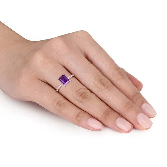JMS always Original Amour 110 CT Diamond TW And 1 12 CT TGW AmethystAfrica Fashion Ring 10k Pink Gold JMS005335 Rings JMS always Original Amour 110 CT Diamond TW And 1 12 CT TGW AmethystAfrica Fashion Ring 10k Pink Gold JMS005335 Rings