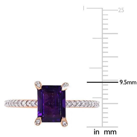 JMS always Original Amour 110 CT Diamond TW And 1 12 CT TGW AmethystAfrica Fashion Ring 10k Pink Gold JMS005335 Rings JMS always Original Amour 110 CT Diamond TW And 1 12 CT TGW AmethystAfrica Fashion Ring 10k Pink Gold JMS005335 Rings