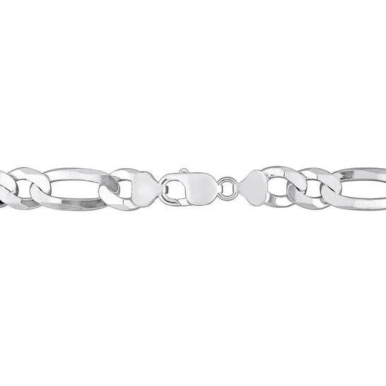 JMS always Original AMOUR 123mm Flat Figaro Chain Necklace In Sterling Silver 24 In Necklaces JMS always Original AMOUR 123mm Flat Figaro Chain Necklace In Sterling Silver 24 In Necklaces