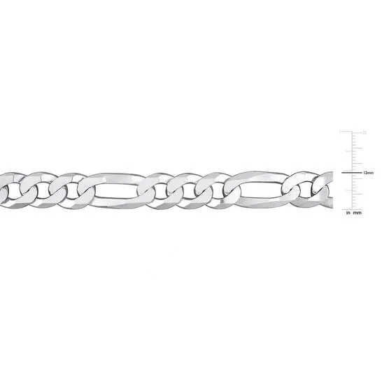 JMS always Original AMOUR 123mm Flat Figaro Chain Necklace In Sterling Silver 24 In Necklaces JMS always Original AMOUR 123mm Flat Figaro Chain Necklace In Sterling Silver 24 In Necklaces