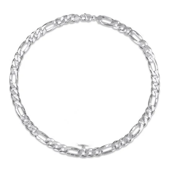 JMS always Original AMOUR 123mm Flat Figaro Chain Necklace In Sterling Silver 24 In Necklaces JMS always Original AMOUR 123mm Flat Figaro Chain Necklace In Sterling Silver 24 In Necklaces
