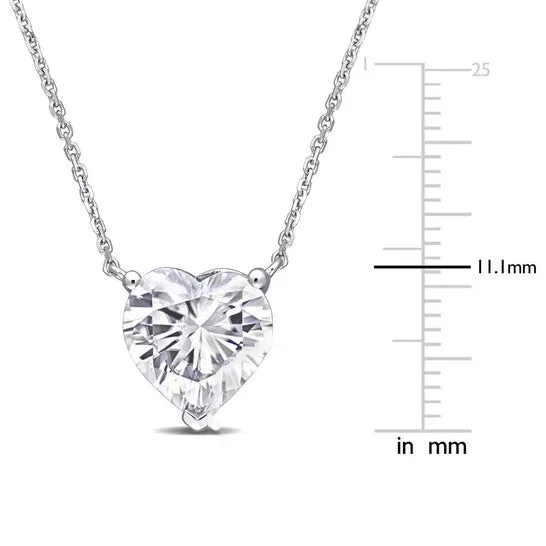 JMS always Original AMOUR 312 CT DEW Heart Shape Created Moissanite Solitaire Pendant with Chain In 14K White Gold Necklaces JMS always Original AMOUR 312 CT DEW Heart Shape Created Moissanite Solitaire Pendant with Chain In 14K White Gold Necklaces