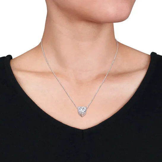 JMS always Original AMOUR 312 CT DEW Heart Shape Created Moissanite Solitaire Pendant with Chain In 14K White Gold Necklaces JMS always Original AMOUR 312 CT DEW Heart Shape Created Moissanite Solitaire Pendant with Chain In 14K White Gold Necklaces
