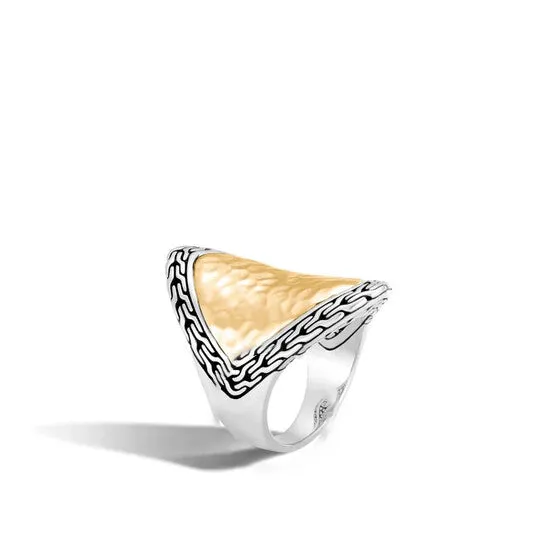 JMS always Original John Hardy Classic Chain 18K Bonded Yellow Gold Sterling Silver Hammered Saddle Ring Rz96156x7 Rings JMS always Original John Hardy Classic Chain 18K Bonded Yellow Gold Sterling Silver Hammered Saddle Ring Rz96156x7 Rings