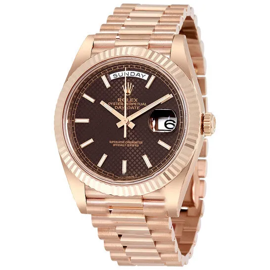 JMS always Original Rolex DayDate 40 Chocolate Dial 18K Everose Gold President Automatic Mens Watch 228235CHSP PreStyled Sets JMS always Original Rolex DayDate 40 Chocolate Dial 18K Everose Gold President Automatic Mens Watch 228235CHSP PreStyled Sets